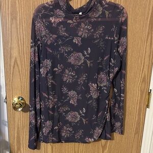 Maurices Dark Floral Long Sleeve Top
